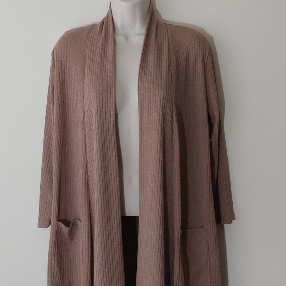 Don't Stop Believing Medium Duster Cardigan - Tan